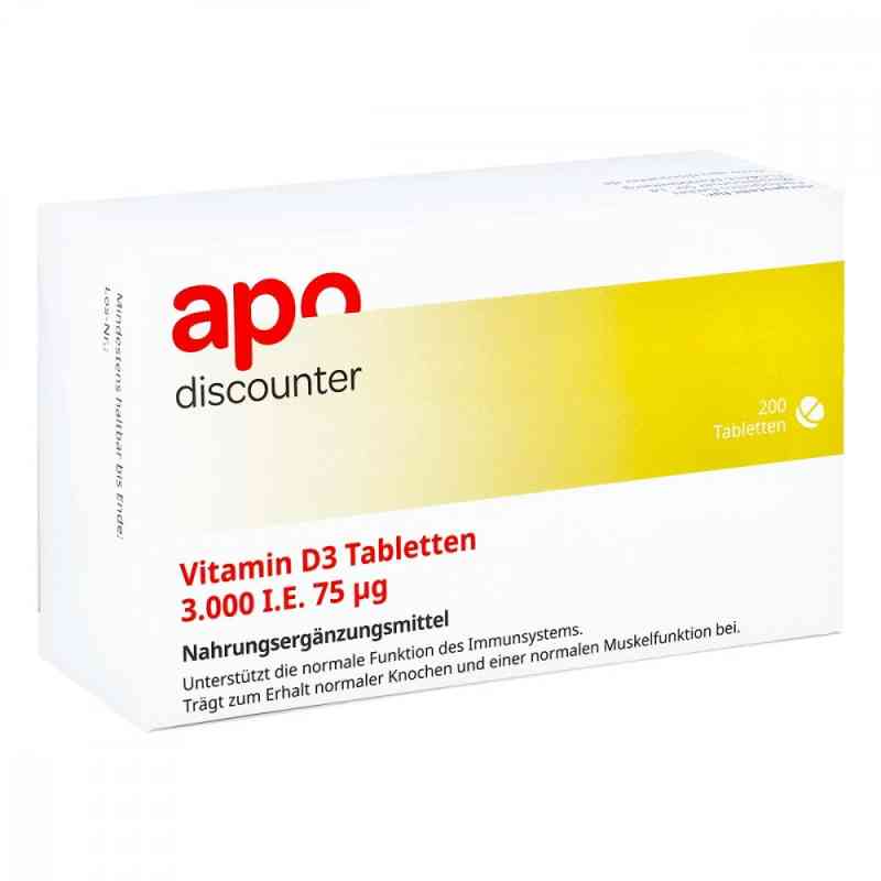 Vitamin D3 Tabletten 3000 I.e. 75 [my]g mit Vitamin D3 200 stk von Apologistics GmbH PZN 16511056