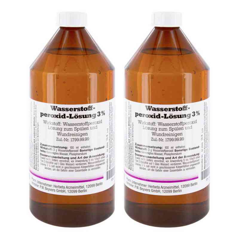 Wasserstoffperoxid Lösung 3% 2x1000 ml von P.W. Beyvers GmbH PZN 08105866