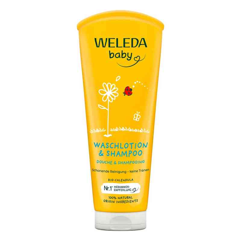 Weleda Baby Waschlotion & Shampoo Calendula 200 ml von WELEDA AG PZN 02084691