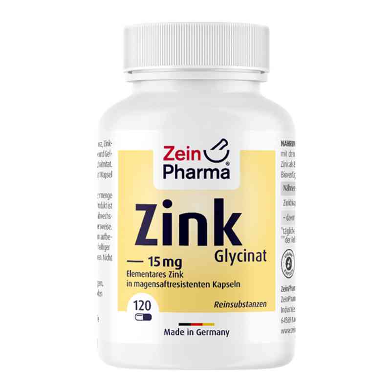 Zink Chelat 15 mg in magensaftresist.veg.Kaps. 120 stk von ZeinPharma Germany GmbH PZN 13427987
