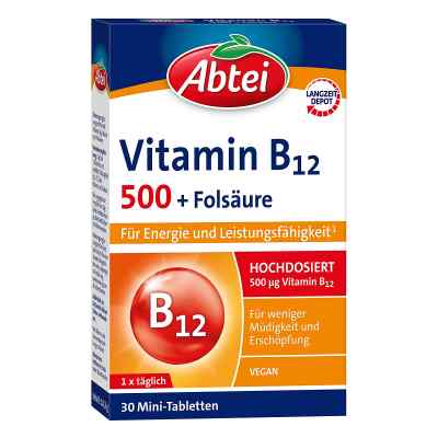 Abtei Vitamin B12 500 + Folsäure Tabletten