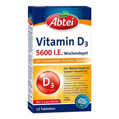 Abtei Vitamin D3 5.600 I.e. Wochendepot Tabletten 12 stk von Omega Pharma Deutschland GmbH PZN 10303552