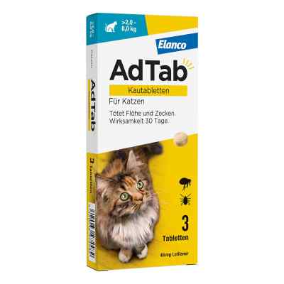AdTab Katze 2 - 8 kg Kautablette gegen Zecken und Flöhe