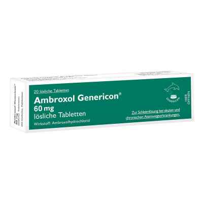 Ambroxol Genericon 60 mg lösliche Tabletten 20 stk von GENERICON PHARMA GES.M.B.H.      PZN 08200466