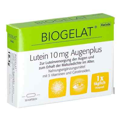 BIOGELAT Lutein 10 mg Augenplus Kapseln 30 stk von KWIZDA PHARMA GMBH    PZN 08200865