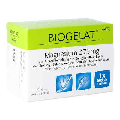 BIOGELAT Magnesium 375 mg Filmtabletten 90 stk von KWIZDA PHARMA GMBH    PZN 08200166