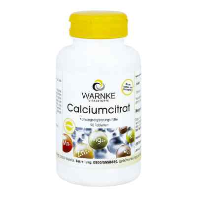 Calciumcitrat Tabletten 90 stk von Warnke Vitalstoffe GmbH PZN 11879811