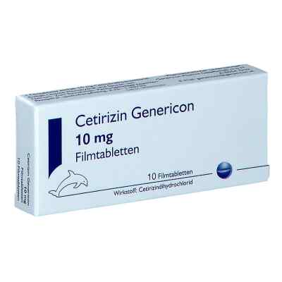 Cetirizin Genericon 10 mg Filmtabletten 10 stk von GENERICON PHARMA GES.M.B.H.      PZN 08200486