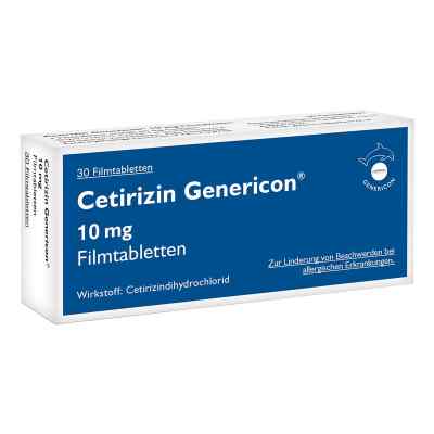 Cetirizin Genericon 10 mg Filmtabletten 30 stk von GENERICON PHARMA GES.M.B.H.      PZN 08200487