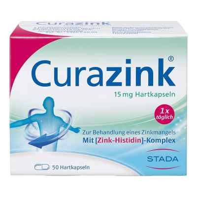 Curazink 15 mg Hartkaspeln gegen Zinkmangel 50 stk von STADA Consumer Health Deutschlan PZN 00679405