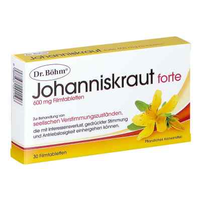 Dr. Böhm Johanniskraut 600 mg forte Filmtabletten 30 stk von APOMEDICA PHARMAZEUTISCHE PRODUK PZN 08200054