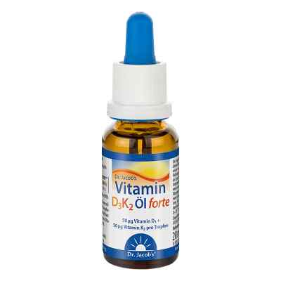 Dr. Jacob's Vitamin D3K2 forte Öl Tropfen 2000 internationale Ei 20 ml von Dr.Jacobs Medical GmbH PZN 13978701