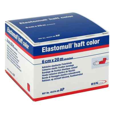 Elastomull haft color 20mx6cm rot Fixierbinde