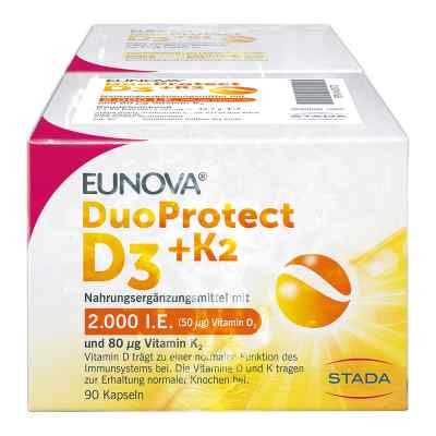 Eunova Duoprotect D3+k2 2.000 I.e./80 [my]g Kapseln ko 2X90 stk von STADA GmbH PZN 15436772