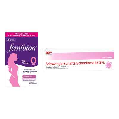 Femibion 0 Babyplanung 84 St + Schwangerschaftstest Schnelltest  1 stk von  PZN 08102495