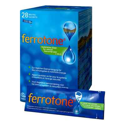 Ferrotone Natürliches Eisen Plus Vitam.c Apfel Btl 28X25 ml von Nelsons GmbH PZN 17888366