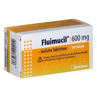 Fluimucil 600 mg lösliche Tabletten 10 stk von ANGELINI PHARMA OESTERREICH GMBH PZN 08200636