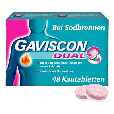 GAVISCON Dual Kautabletten mit Zweifachwirkung gegen Sodbrennen 48 stk von Reckitt Benckiser Deutschland GmbH PZN 11528394