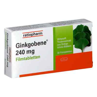 Ginkgobene 240 mg Filmtabletten 30 stk von RATIOPHARM ARZNEIMITTEL VERTRIEB PZN 08200607