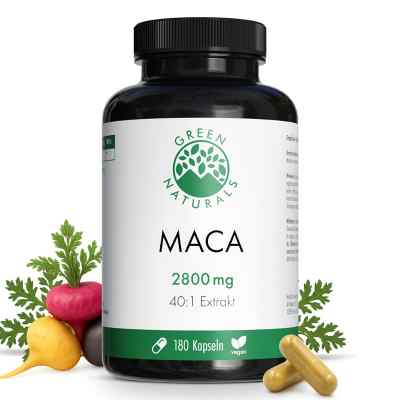Green Naturals® Maca 2800 mg hochdosiert 40:1 Kapseln vegan