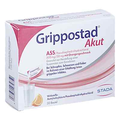 Grippostad Akut 500 mg/30 mg mit Orangengeschmack 20 stk von STADA ARZNEIMITTEL GMBH, OTC PZN 08201888