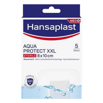 Hansaplast Wundverband Aqua Protect XXL 8x10 5 stk von Beiersdorf AG PZN 16760121