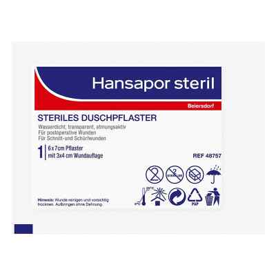 Hansapor steril Duschpflaster 6x7 cm 1 stk von Beiersdorf AG PZN 14350057