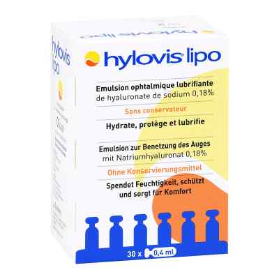 Hylovis lipo Augentropfen Einzeldosispipetten 30X0.4 ml von TRB Chemedica AG PZN 15815469