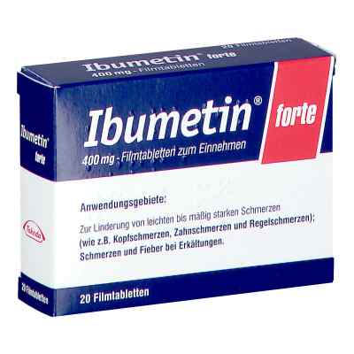 Ibumetin forte 400 mg 20 stk von ORIFARM HEALTHCARE A/S           PZN 08200055