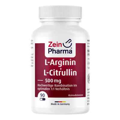 L-Arginin + L-Citrullin Kapseln 500 mg 90 stk von Zein Pharma - Germany GmbH PZN 18906669