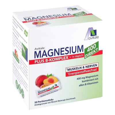Magnesium 400+b-komplex Direkt Pfir.mar.gra.sticks 50X2.5 g von Avitale GmbH PZN 18769310