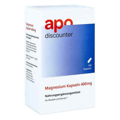 Magnesium Kapseln 400 mg von apo-discounter 100 stk von Apologistics GmbH PZN 16510996
