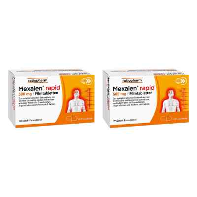 Mexalen rapid 500mg Filmtabletten 2x20 stk von RATIOPHARM ARZNEIMITTEL VERTRIEBS GMBH PZN 08106938