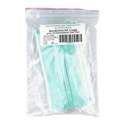 Mundschutz Op mit Gummiband mit Nasenbügel grün 10 stk von Careliv Produkte OHG PZN 09301743