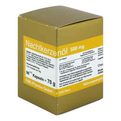 Nachtkerzenöl 500 mg Kapseln 90 stk von FBK-Pharma GmbH PZN 04375091