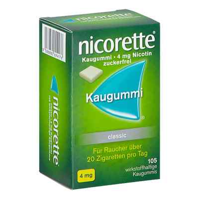 Nicorette Classic 4 mg - Kaugummi zur Raucherentwöhnung 105 stk von JOHNSON & JOHNSON GMBH           PZN 08201514