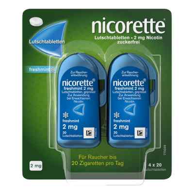 Nicorette freshmint 2 mg Lutschtabletten gepresst 80 stk von Johnson & Johnson GmbH (OTC) PZN 09633907
