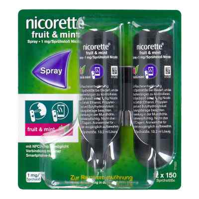 Nicorette Fruit & Mint Spray 1 mg/Sprühstoß NFC 2 stk von JOHNSON & JOHNSON GMBH           PZN 08201525
