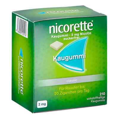 nicorette Kaugummi classic 2 mg zuckerfrei 210 stk von JOHNSON & JOHNSON GMBH           PZN 08201399
