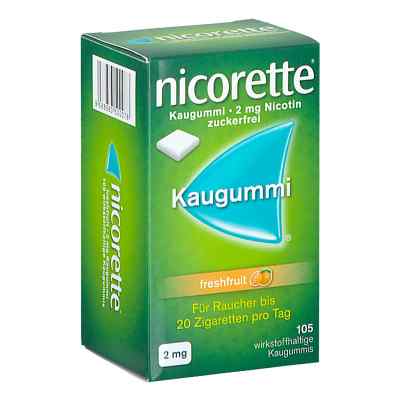 Nicorette Kaugummi Freshfruit 2 mg Nicotin 105 stk von KENVUE AUSTRIA GMBH PZN 08201515