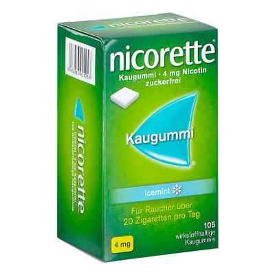 Nicorette Kaugummi Icemint 4 mg Nicotin 105 stk von KENVUE AUSTRIA GMBH PZN 08201431