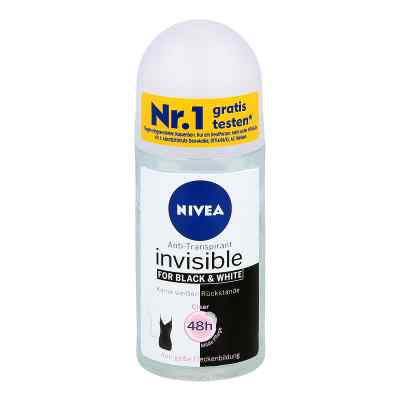 Nivea Deo Roll-on invisible black & white Clear 50 ml von Beiersdorf AG/GB Deutschland Ver PZN 11325202