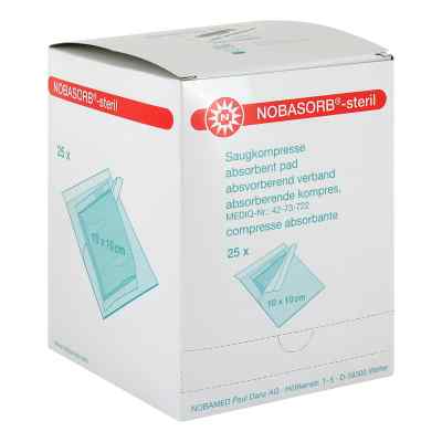 Nobasorb-steril Saugkompressen 10x10 Cm 25 stk von NOBAMED Paul Danz AG PZN 11606007