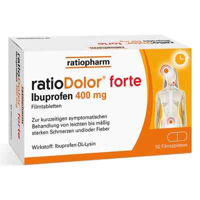 ratioDolor forte Ibuprofen 400mg Filmtabletten 50 stk von RATIOPHARM ARZNEIMITTEL VERTRIEBS GMBH PZN 08202105