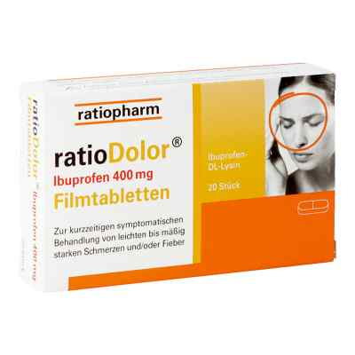 ratioDolor Ibuprofen 400mg Filmtabletten 20 stk von RATIOPHARM ARZNEIMITTEL VERTRIEB PZN 08200039