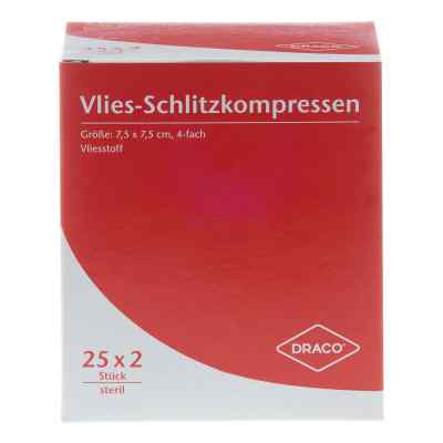 Schlitzkompressen Vlies 7,5x7,5cm 4fach steril 25X2 stk von Dr. Ausbüttel & Co. GmbH PZN 00749028