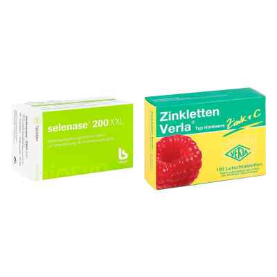 Selenase 200 XXL Tabletten +Zinkletten Verla Himbeer Lutschtabl. 100+90 stk von  PZN 08107537