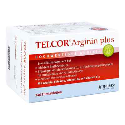 Telcor Arginin plus Filmtabletten 240 stk von Quiris Healthcare GmbH & Co. KG PZN 03104757