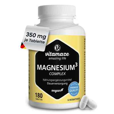 Vitamaze MAGNESIUM 350 mg Komplex Citrat/Oxid/Carbon.vegan 180 stk von Vitamaze GmbH PZN 14327035