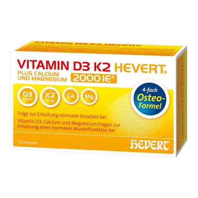 Vitamin D3 K2 Hevert plus Calcium und Magnesium 2000 I.E./ 2 Kap 120 stk von Hevert-Arzneimittel GmbH & Co. K PZN 17206740